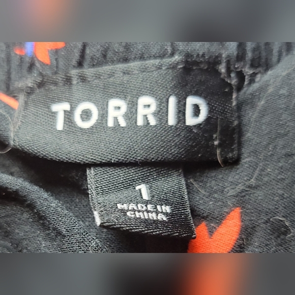 Torrid Black Dress with Red Floral Accents - Picture 3 of 3
